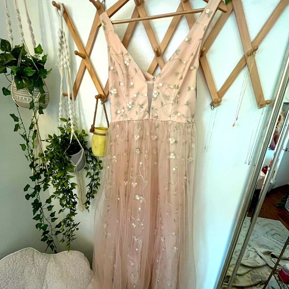 New Pink Tulle Gown